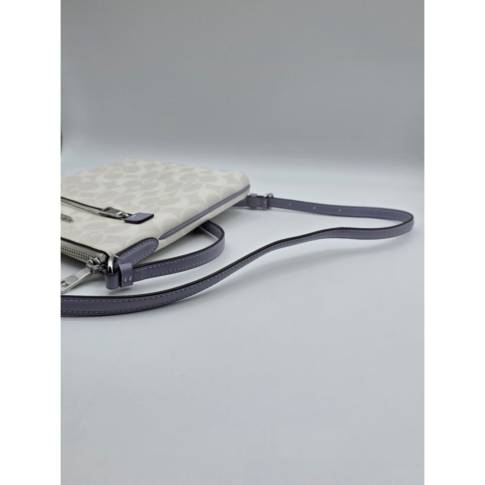 Coach Mini Rowan File Bag Crossbody Purse in Chalk White Lavender - Picture 10 of 16
